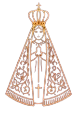 Nossa Senhora Aparecida em traços dourados